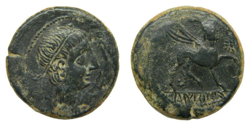 Castulo (Linares, Jaén). 150-100 aC. As. 14,2 gr. AE. Símbolo de anverso poco vi...