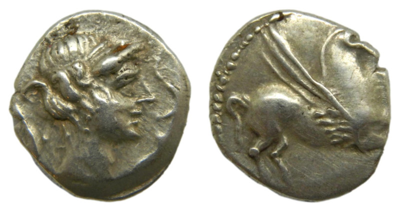 Emporiton (Empúries). 210-180 aC. Dracma. 4,2 gr. AR. Sin leyendas ni símbolos v...