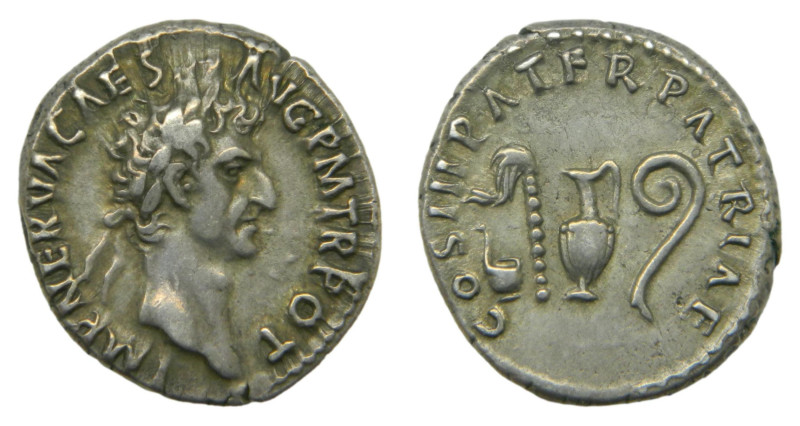 NERVA. Denario. Acuñada el 97 dC. Anv: IMP. NERVA CAES. AVG. P. M. TR.POT. Cabez...