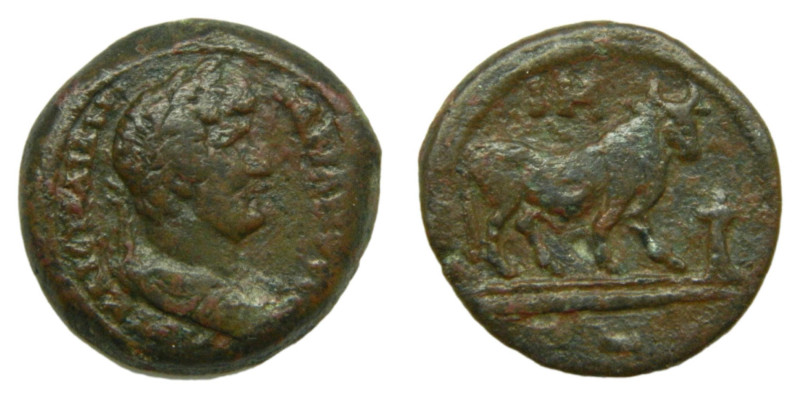 ADRIANO, emperador. 117-138 dC. Dióbolo. Alejandría (Egipto). 8,8 gr. AE. Anv: C...