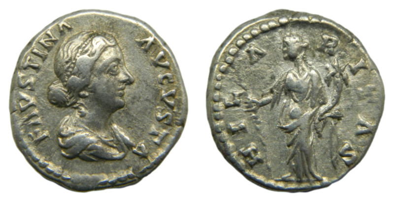 FAUSTINA la Joven, esposa de marco Aurelio. 161-175 dC. Denario. 3,2 gr. AR. Anv...