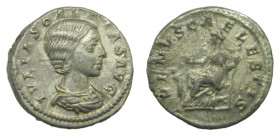 JULIA SOAEMIAS. Denario. Acuñada el 222 dC. Anv: IVLIA SOAEMIAS AVG. Busto de Julia Soaemias a derecha. Rev: VENVS CAELESTIS. Venus sentada a izquierd...
