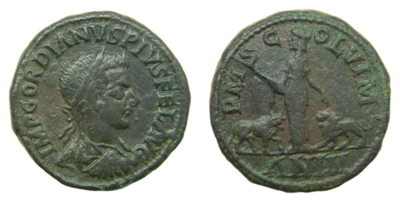 GORDIANO III, emperador. 238-244 dC. AE28. Viminacium (Moesia, Serbia). 19,8 gr....