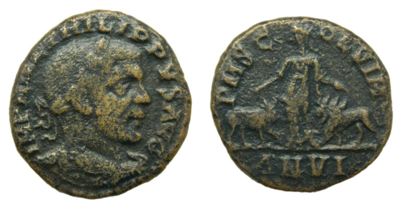 FILIPO I, emperador. 244-249 dC. AE28. Viminacium (Moesia, Serbia). 14,2 gr. AE....