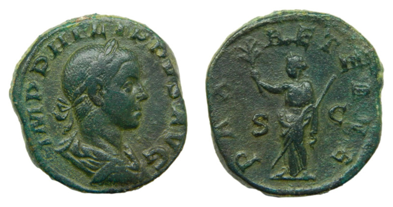 FILIPO II. Sestercio (AE. 21,03gr / 28mm). 246-249 dC Roma. (RIC 268). Anv: bust...