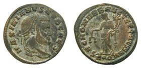 GALERIO MAXIMIANO. Follis. Acuñada el 300-303 dc. Rev: SAC MON VRB AVGG ET CAESS NN. 10,35 gr. AE. Restos de plateado original. Se-14396; C-187.
EBC-...
