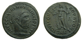 MAXIMINO II Daza, emperador. 308-313 dC. Follis. Nicomedia (Turquía). 5,1 gr. AE. Anv: IMP C GAL VAL MAXIMINVS P F AVG. Rev: IOVI CONSERVATORI
EBC-