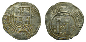 Juana y Carlos (1504-1555). S/F. 2 Reales. México. Ensayador O (AC103). 6,68 gr. AR.
MBC