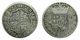 Felipe V. (1700-1746).2 Reales 1717 J. Segovia. AR. AC 944.
MBC