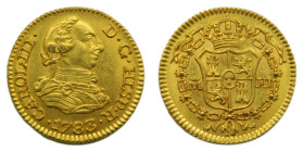 Carlos III (1759-1788). 1/2 Escudo. 1783 JD. Madrid (AC 1275) 1,74 gr. AU.
EBC+/SC-