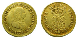 Carlos III (1759-1788). 2 Escudos. 1771/0 J. Popayán (AC 1625). 6,71 gr. AU
MBC