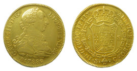 Carlos III (1759-1788). 8 Escudos. 1788 C. Sevilla. (AC 2194). 26,96 gr. AU. Limpiada.
MBC
