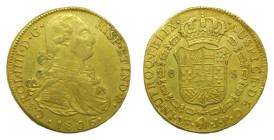 Carlos IV (1788-1808). 1806 JP. 8 Escudos. Lima. Perú (AC 1613). 26,9 gr. AU.
MBC