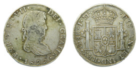 Fernando VII (1808-1833). 8 Reales. 1822 JM. Guanajuato (AC 1218) 26,98 gr. AR.
BC+