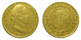 Fernando VII (1808-1833). 2 Escudos. 1814 GJ. Madrid. (AC.1616). 6,74 gr. AU. Busto laureado.
EBC