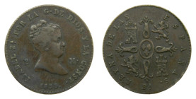 Isabel II. (1833 - 1868). 1858. 2 Maravedís. Barcelona. AE. AC 37. Escasa.
MBC