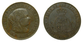 Isabel II (1833-1868). 1866. 2 1/2 Céntimos de escudo. Barcelona. (AC231). Cobre.
EBC