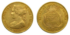 Isabel II (1833-1868). 1859. 100 Reales. Barcelona. (AC 770) 8,39 gr. AU.
EBC-