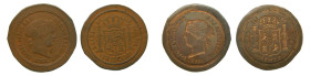 Isabel II (1833-1868). Madrid. 1 Escudo. Juego de las pruebas de punzón de anverso y reverso, en cobre. S/C. Ex. Aureo&aCalico. 06/15
SC