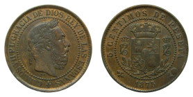 Carlos VII (1868-1909). 1875 Oñate. 5 Céntimos (AC 2). Cobre.
EBC+