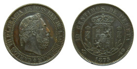 Carlos VII (1868-1909). 1875 Oñate. 10 Céntimos (AC 5). Cobre.
EBC