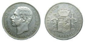 Alfonso XII (1874 - 1885). 1885 *18-87. 5 Pesetas. MSM. (AC. 62).
EBC-