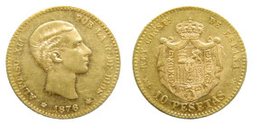 Alfonso XII. (1874-1885). 1878 *18-78 EMM. 10 Pesetas. Madrid. (AC65). 3,23 gr. AU.
EBC