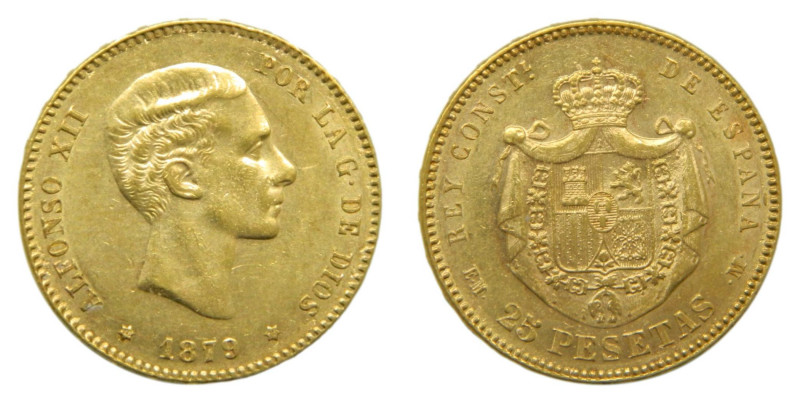 Alfonso XII (1874-1885). 1879 * 18-79 EMM. 25 Pesetas. Madrid (AC 74) 8,07 gr. A...