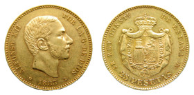Alfonso XII (1874-1885). 1883 * 18-83 MSM. 25 Pesetas. Madrid (AC 87) 8,07 gr. AU.
MBC