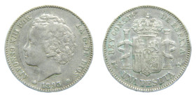 Alfonso XIII (1886 - 1931). 1893 *18-93 PGL. 1 Peseta. (AC. 54).
MBC