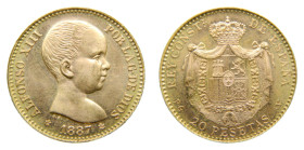 Estado español. Francisco Franco (1939-1975). 1887 *19-62. PGV. 20 Pesetas. AU. Reacuñación oficial. (AC 171). 6,46 gr.
SC