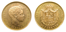 Estado español. Francisco Franco (1939-1975). 1896 *19-62. MPM. 20 Pesetas. AU. Reacuñación oficial. (AC 173). 6,47 gr.
SC