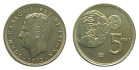 Juan Carlos I (1975-2014). 1975 (*80). 5 Pesetas. (Cal. 124). Duro del error.
SC