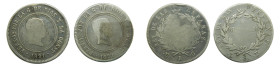 Lote 2 monedas 10 reales Fernando VII. 1821. Bilbao y Santander. Defectos.
BC-