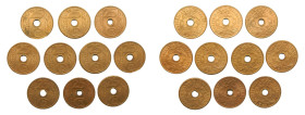 Lote 10 monedas de 25 céntimos 1938.
SC-