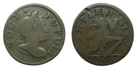 American Colonial. Irlanda / Ireland. Hibernia. Voce populi. 1760. Halfpenny (KM#TTN22).
BC