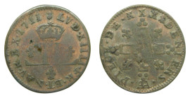 American colonial / France. Louis XIV. 1711 AA. 30 Deniers. Billon
BC