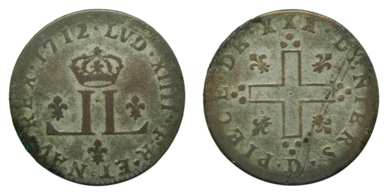 American colonial / France. Louis XIV. 1712 D. 30 Deniers. Billon
MBC