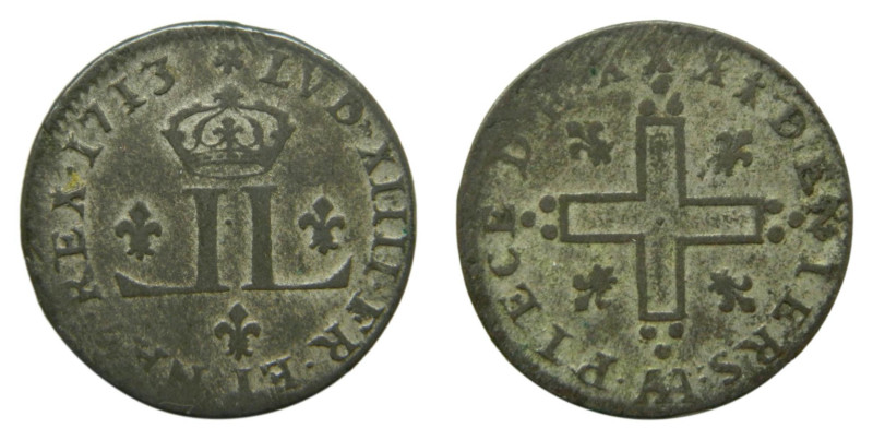 American colonial / France. Louis XIV. 1713 AA. 30 Deniers. Billon
MBC-