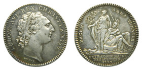 American colonial / France. Louis XVI. Jetón. 1777. "PACEM ARMA TUENTUR" (Soutien militaire à l'Amérique), (Lec.205)
MBC+