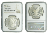 ESTADOS UNIDOS DE AMERICA / UNITED STATES. Morgan dólar. Morgan dollar. 1881 S. (KM#110). San Francisco. NGV UNC details. OBV cleaned
UNC