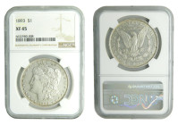 ESTADOS UNIDOS DE AMERICA / UNITED STATES. Morgan dólar. Morgan dollar. 1893 Philadelphia Mint (KM#110) NGC XF45
XF45