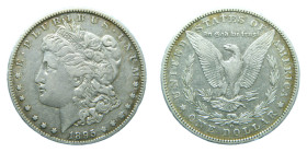 ESTADOS UNIDOS DE AMERICA / UNITED STATES. Morgan dólar. Morgan dollar. 1895 O. (KM#110). Orleans 26,60 gr. AR.
MBC