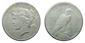 ESTADOS UNIDOS DE AMERICA / UNITED STATES. Peace dólar. Peace dollar. 1928. (KM#150). 26,74 gr. AR.
MBC+