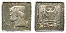 ESTADOS UNIDOS DE AMERICA / UNITED STATES. 1984. Squared Quarter. (X#301a). Con certificado.
SC