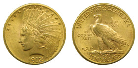 ESTADOS UNIDOS DE AMERICA / UNITED STATES. 1912. Ten dollars. (KM#130). 10 dólares. Indian Head. 16,73 gr. AU.
EBC