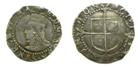 Elizabeth I (1558-1603), Silver Penny. Tower mint. Hand as mintmark. AR. 0,5 gr. 5th issue.
MBC/MBC-