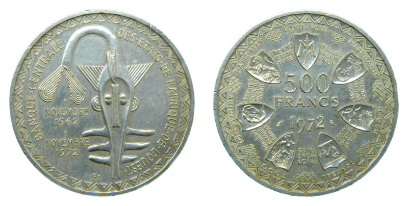 AFRICA OCCIDENTAL / WEST AFRICAN STATES. 1972. 500 francs. (KM#7). 25,02 gr. AR....