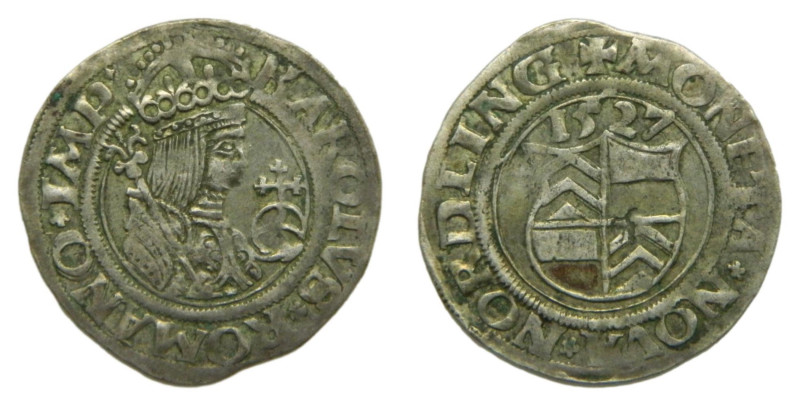 ALEMANIA - NORDLINGEN / GERMANY. 1527. Eberhard IV. 1/2 batzen (2 kreuzer). (Kr....