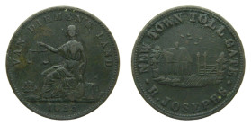 AUSTRALIA. 1855. 1/2 penny. Tasmania. New Town gate. (KM-TN 140). Van Dieme´s land. R Josephs.
BC